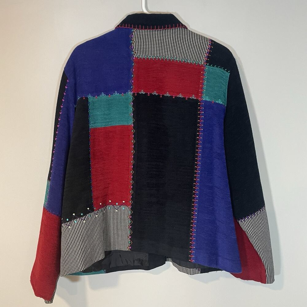 Koret Jacket Women's 16w Patchwork Button Up Coll… - image 8